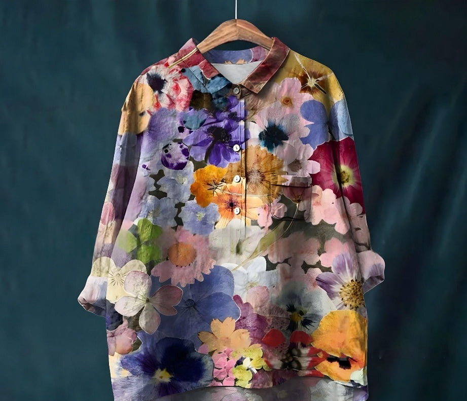 New Leisure Vacation Animal Print Hawaiian Long Sleeved Shirt