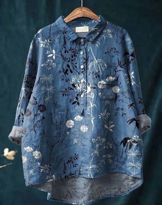 New Leisure Vacation Animal Print Hawaiian Long Sleeved Shirt