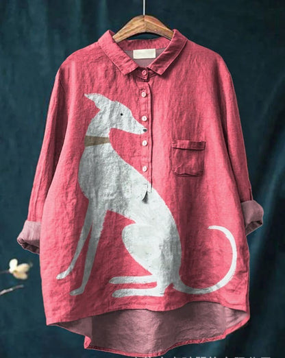 New Leisure Vacation Animal Print Hawaiian Long Sleeved Shirt