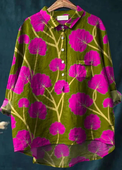 Loose Print Crew Neck Casual Plus Size Women's T-shirt